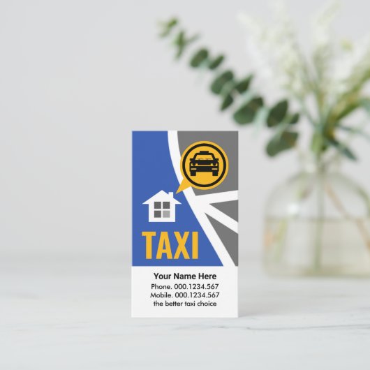 Taxi Map Route Cab Service 名刺 (スタンド正面)