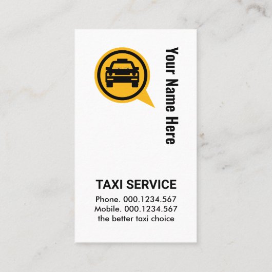 Taxi Map Route Cab Service 名刺 (裏面)