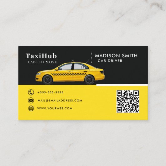 Taxi modern minimalist business card 名刺 (正面)
