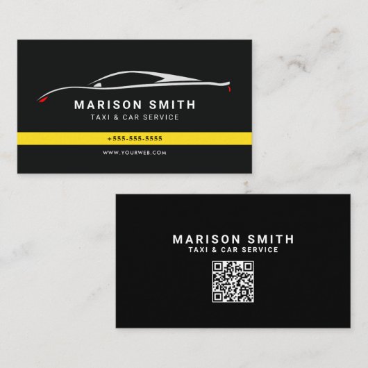 Taxi modern minimalist business card 名刺 (正面/裏面)