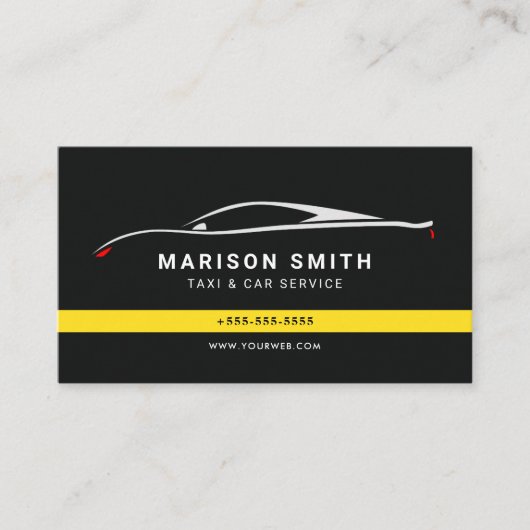 Taxi modern minimalist business card 名刺 (正面)