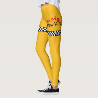 Taxi New York & Red Kiss レギンス