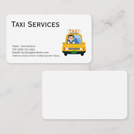 Taxi Service 名刺 (正面/裏面)