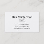 TAXI Visitenkarten 名刺 (裏面)