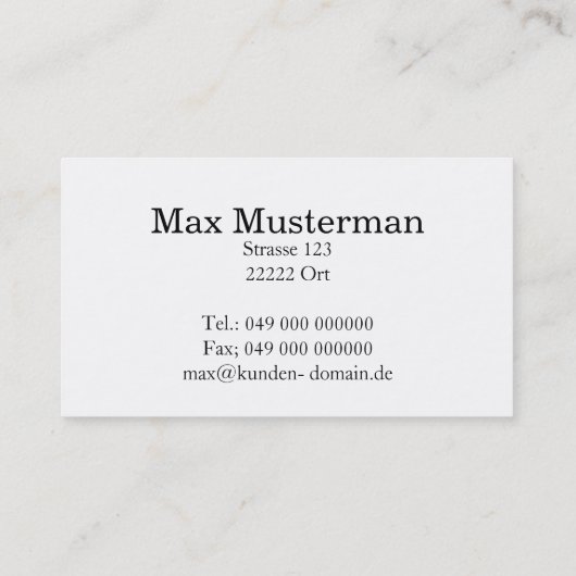 TAXI Visitenkarten 名刺 (裏面)