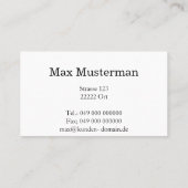 TAXI Visitenkarten 名刺 (裏面)