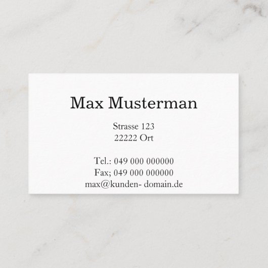 TAXI Visitenkarten 名刺 (裏面)