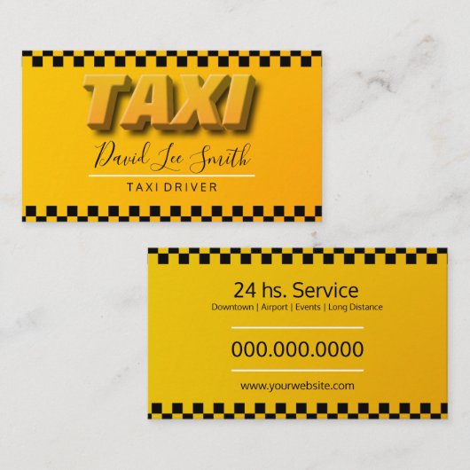 Taxista / Servicio Cab 名刺 (正面/裏面)
