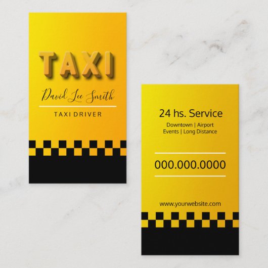 Taxista / Servicio Cab 名刺 (正面/裏面)