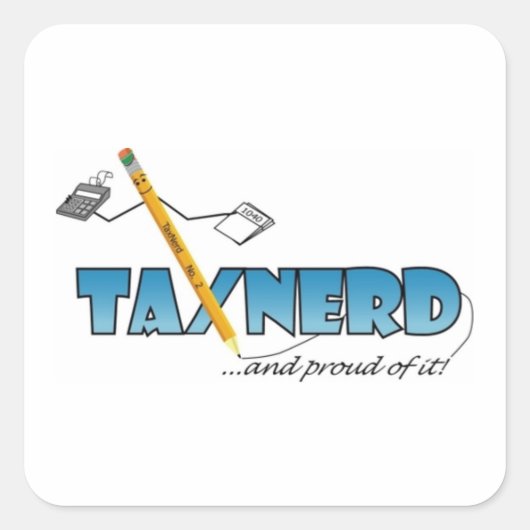 TaxNerdスワッグステッカー – 任意の場合 スクエアシール (正面)
