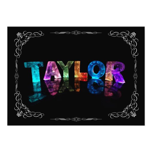 Taylor - The Name Taylor in 3D Lights (Photograph) フォトプリント (正面)