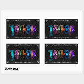 Taylor - The Name Taylor in 3D Lights (Photograph) 長方形シール (シート)
