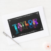 Taylor - The Name Taylor in 3D Lights (Photograph) 長方形シール (封筒)