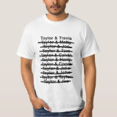 Taylor & Travis 02 (Black Text / Black Line) Tシャツ (正面)