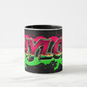 Taylor Vorname Name Graffiti red green Tasse マグカップ (中央)
