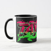 Taylor Vorname Name Graffiti red green Tasse マグカップ (左)