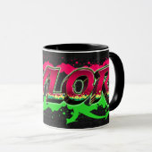 Taylor Vorname Name Graffiti red green Tasse マグカップ (正面右)
