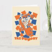 TAZ™お腹が空いて打ち砕市松模様にく カード (正面)