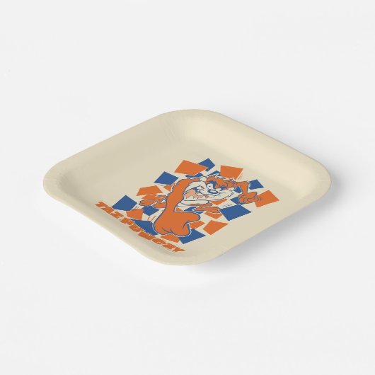 TAZ™お腹が空いて打ち砕市松模様にく ペーパープレート (傾斜あり)