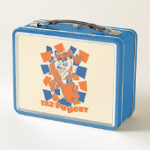 TAZ™お腹が空いて打ち砕市松模様にく メタルランチボックス (裏面)