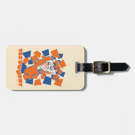TAZ™お腹が空いて打ち砕市松模様にく ラゲッジタグ (正面横)