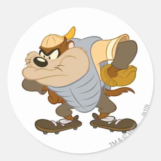 TAZ™がキャッチャーのマウンドに立つ ラウンドシール (正面)