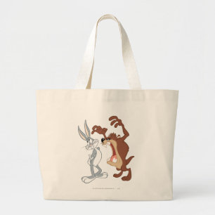 TAZ™とバグBUNNY™が点滅しない-色 ラージトートバッグ