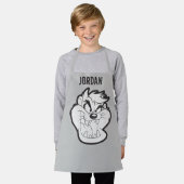 TAZ™イビル・グリン・バッジ エプロン (着用した状態)