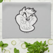 TAZ™イビル・グリン・バッジ キッチンタオル (折り畳み)