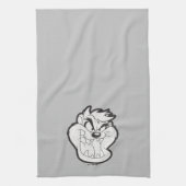 TAZ™イビル・グリン・バッジ キッチンタオル (縦)