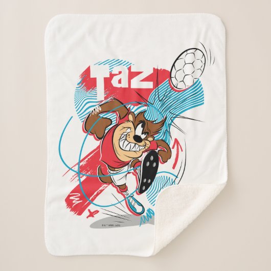 TAZ™サッカーのヘッドバッティング シェルパブランケット (正面)