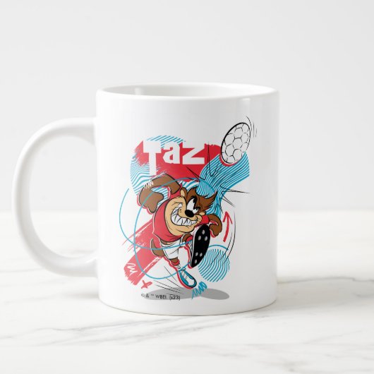 TAZ™サッカーのヘッドバッティング ジャンボコーヒーマグカップ (左)