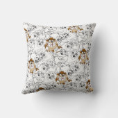 TAZ™ラインアートカラーパターポップ・アートのン クッション (裏面)