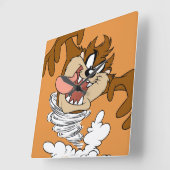 TAZ™渦巻き竜巻 スクエア壁時計 (傾斜)