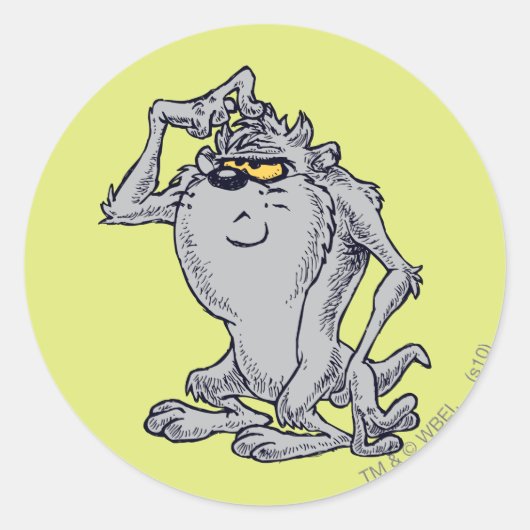 TAZ™考えるの芸術的デザイン ラウンドシール (正面)