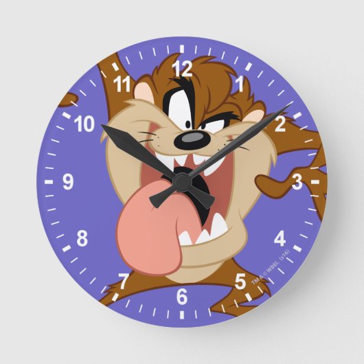 TAZ™|舌を突き出す ラウンド壁時計 (正面)