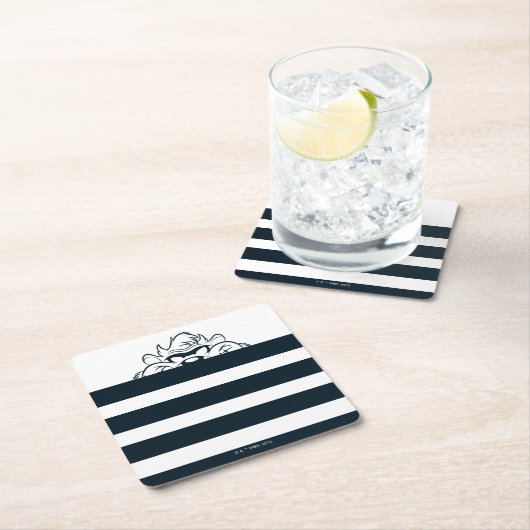 TAZ™隠れストライプ中 スクエアペーパーコースター (インサイチュ)