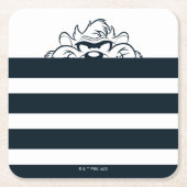 TAZ™隠れストライプ中 スクエアペーパーコースター (正面)