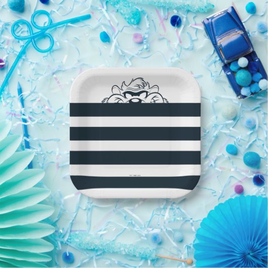 TAZ™隠れストライプ中 ペーパープレート (パーティー)