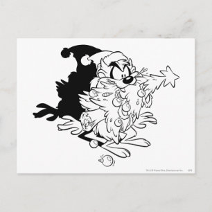 TAZ™食べ物のクリスマスツリー シーズンポストカード