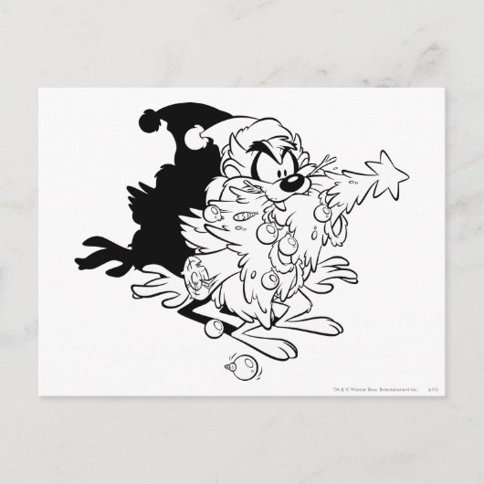 TAZ™食べ物のクリスマスツリー シーズンポストカード (正面)