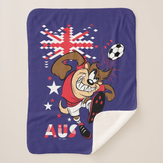 TAZ™ Team Australia Soccer Graphic シェルパブランケット (正面)