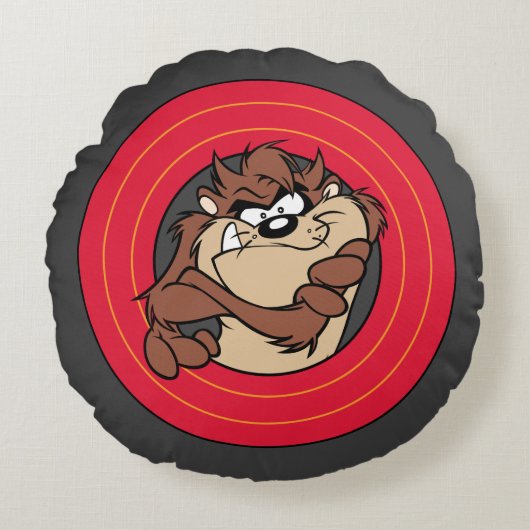 TAZ™ THROUGH LOONEY TUNES™ Circles ラウンドクッション (正面)