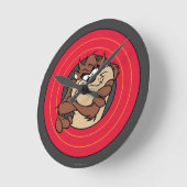 TAZ™ THROUGH LOONEY TUNES™ Circles ラウンド壁時計 (傾斜)