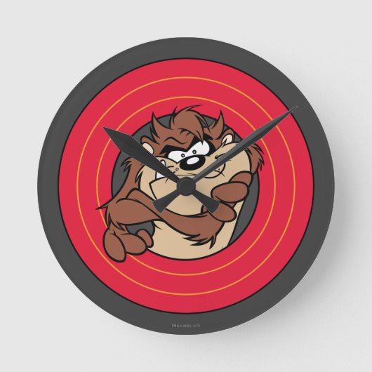 TAZ™ THROUGH LOONEY TUNES™ Circles ラウンド壁時計 (正面)