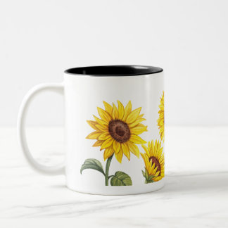 Taza 11 oz con Girasoles amarillos ツートーンマグカップ