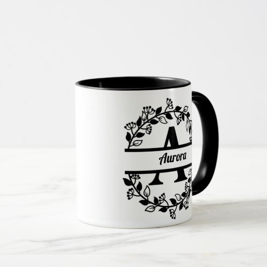 Taza A monogram Custon Name マグカップ (正面右)