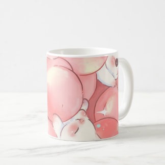 Taza Adorable de Diseño de conejitos fondo rosa コーヒーマグカップ