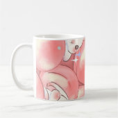 Taza Adorable de Diseño de conejitos fondo rosa コーヒーマグカップ (左)