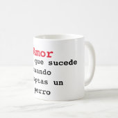 Taza amor es lo que sucede cuando adoptas un perro コーヒーマグカップ (正面右)